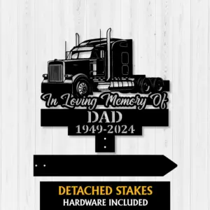 Personalized Semi Truck Memorial Sign