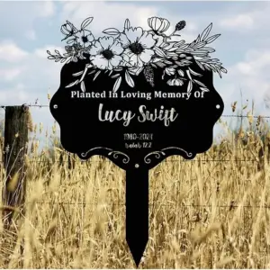 Personalized Floral Remembrance Memorial Stake