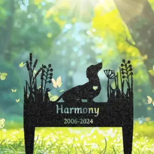 Custom Dachshund Grave Marker