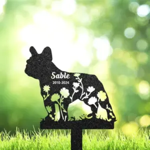 Custom Bulldog Memorial Grave Marker