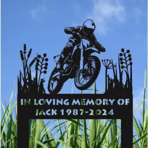 Personalized Motocross Memorial Garden Stake