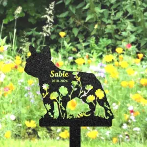 Custom Bulldog Memorial Grave Marker