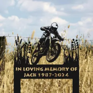Personalized Motocross Memorial Garden Stake