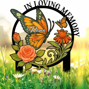 Personalized Butterfly Nana Memorial Stake Personalized Butterfly Nana Memorial Stake