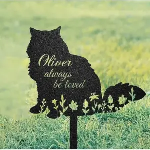 Custom Fluffy Cat Memorial Sign