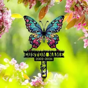 Personalized Butterfly Remembrance Memorial Stake