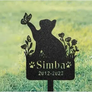 Engraved Cat Memorial Plaque Metal Sign
