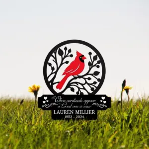 Personalized Red Cardinal Memorial Stake