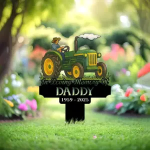 Personalized Farmer Tractor Memorial Sign