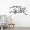 Minimal living room wall with black wire art of two hands connecting puzzle pieces and the words “You are my missing piece” above, next to a gray sofa and small wooden table with a vase