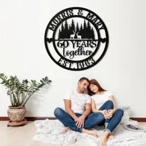 Personalized Deer Couple Metal Sign