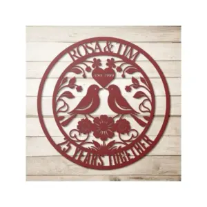 Personalized Bird Couple Metal Sign