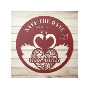 Personalized Swan Couple Metal Sign