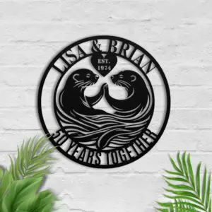 Personalized Otter Anniversary Metal Sign