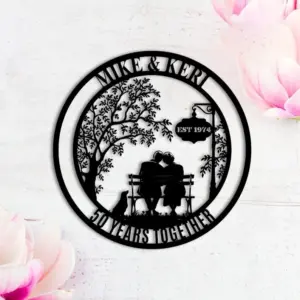 Personalized Countryside Farmer Couple Metal Sign