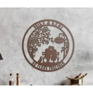 Personalized Countryside Farmer Couple Metal Sign
