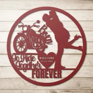Personalized Motorcycle Couple Custom Name Sign